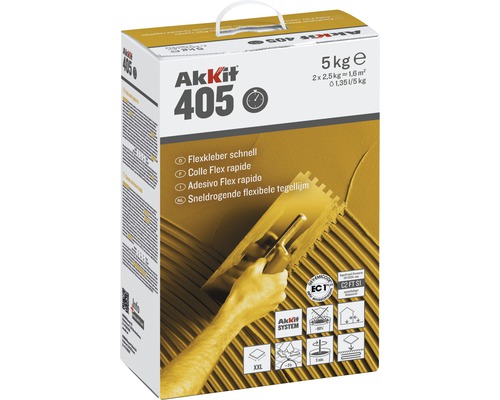 Akkit 405 flexibele tegellijm in een verpakking van 5 kilogram